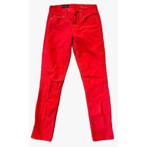 J Crew 24R Matchstick Red Ribbed Pants corduroy